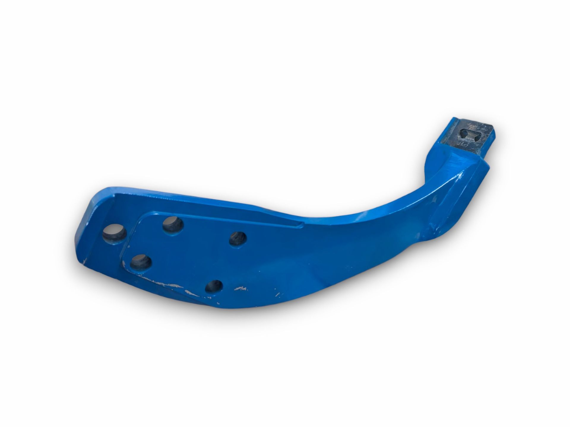 Orange, cone-shaped drum with spiked projections, likely for agricultural or industrial use.