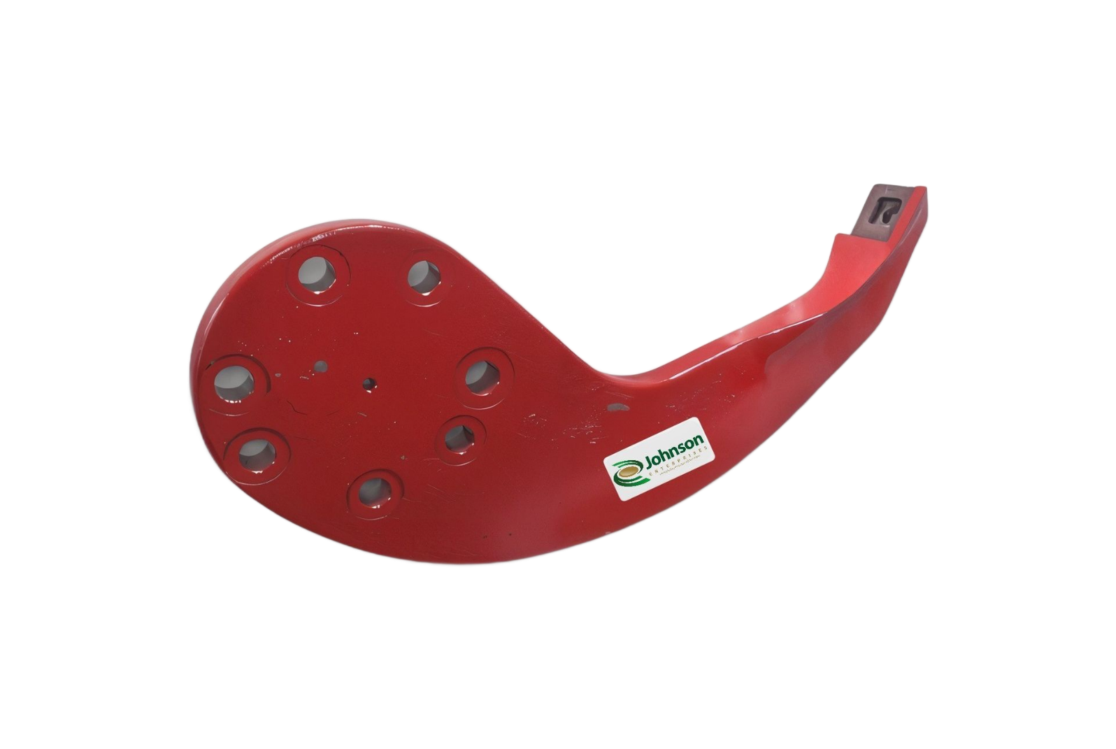 Orange impeller with angled blades and a central hub.