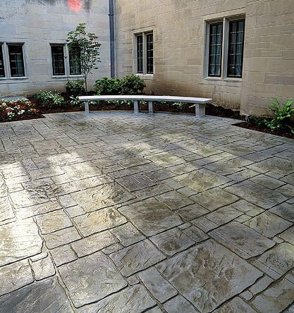 Stamped concrete patio commercial property