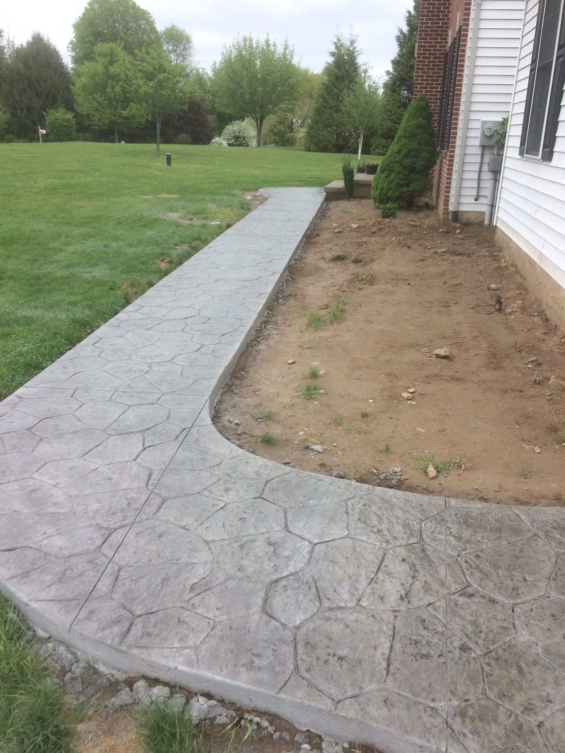 Stamped concrete sidewalk installed in West Grove, PA