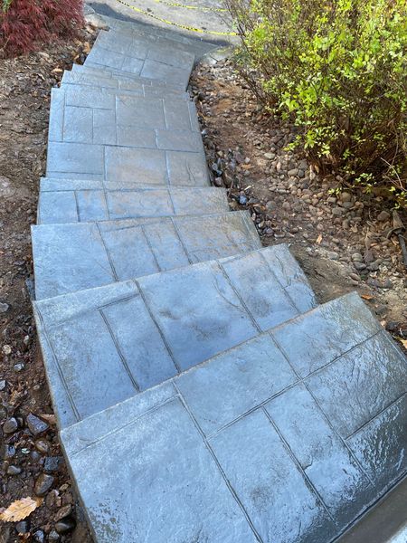 Stamped Concrete Steps in grey slate in Bel Air, Md