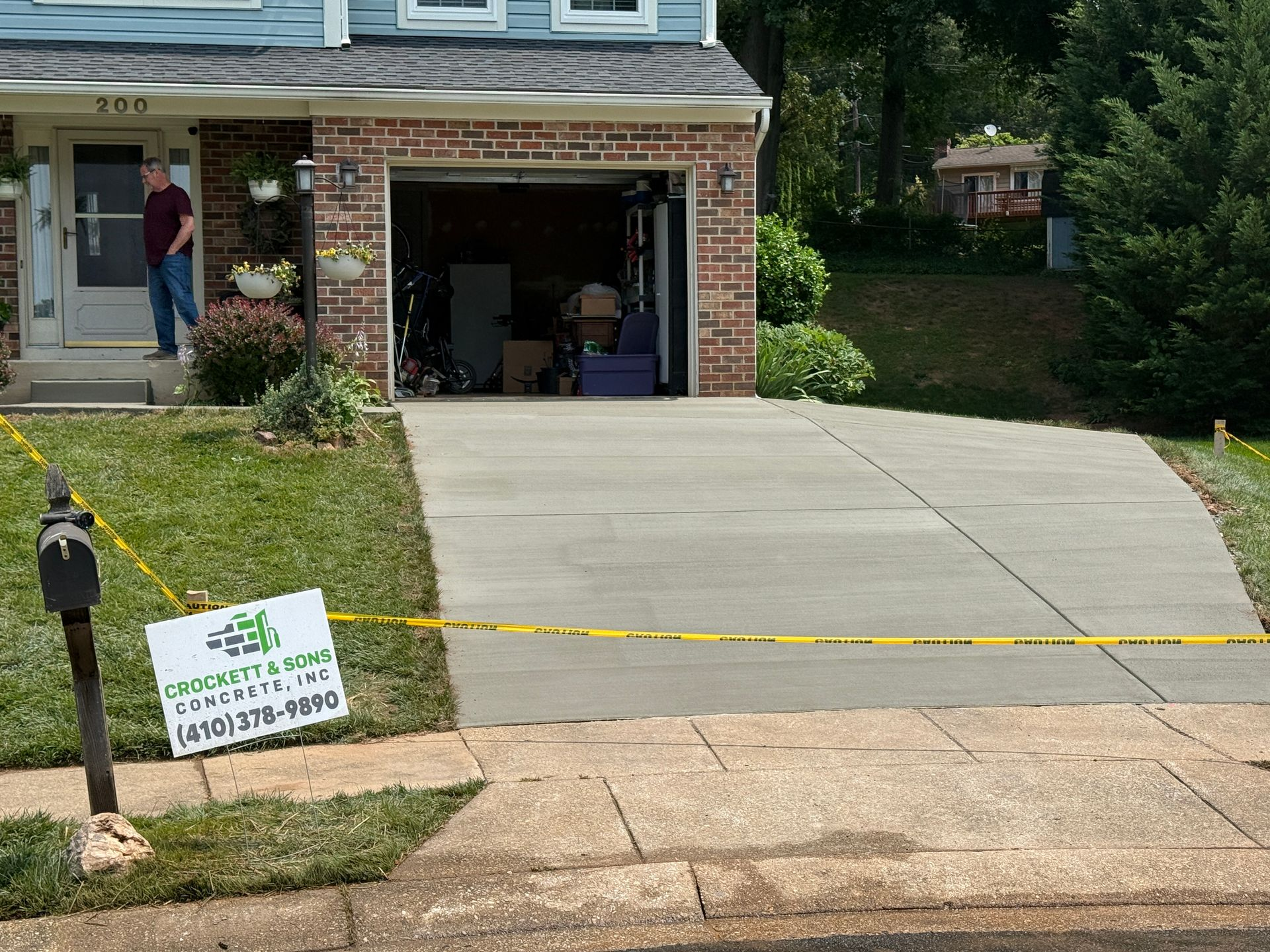 concrete driveway installed by crockett and sons concrete, inc