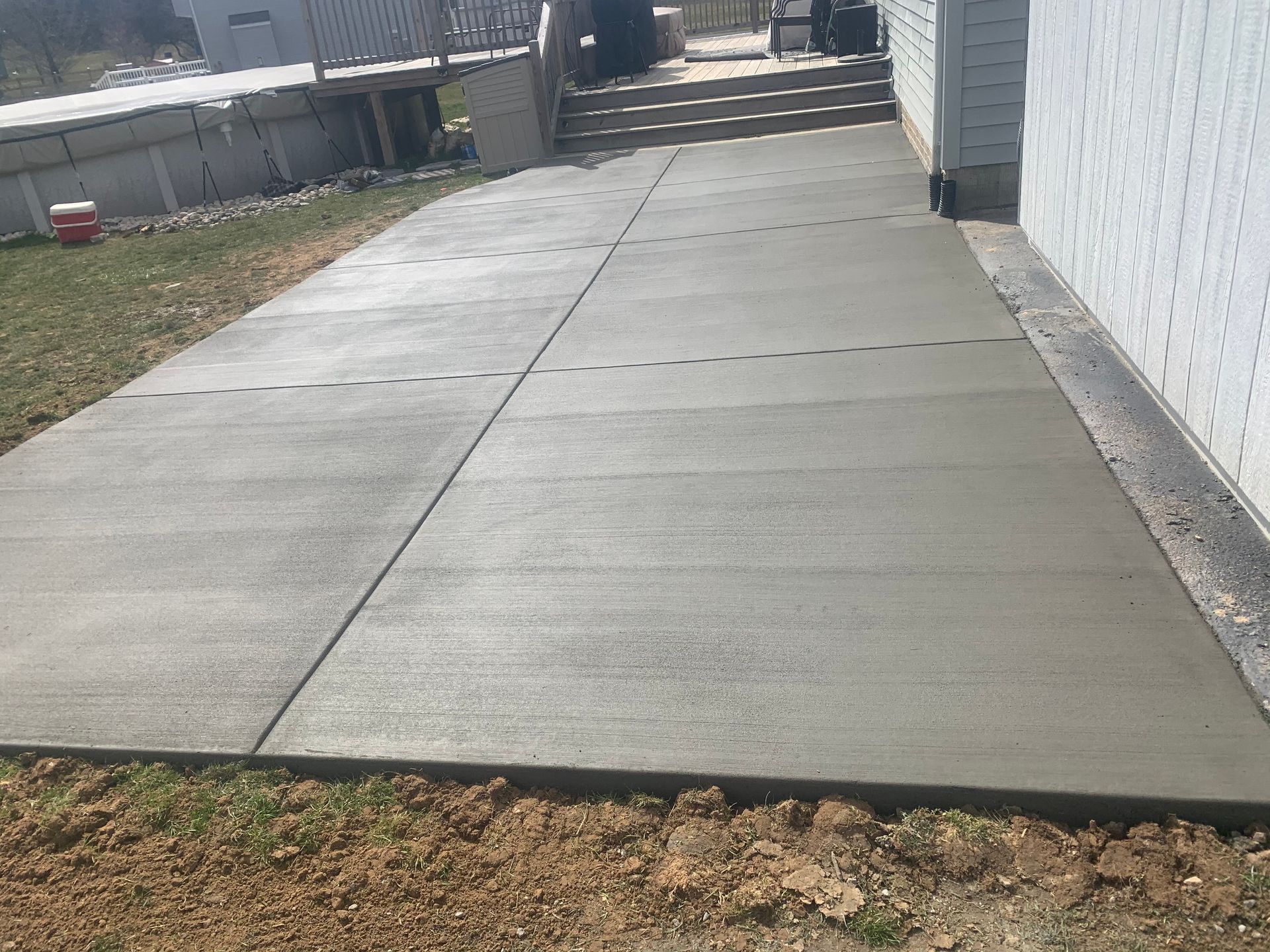 Concrete Patio with a broom finish