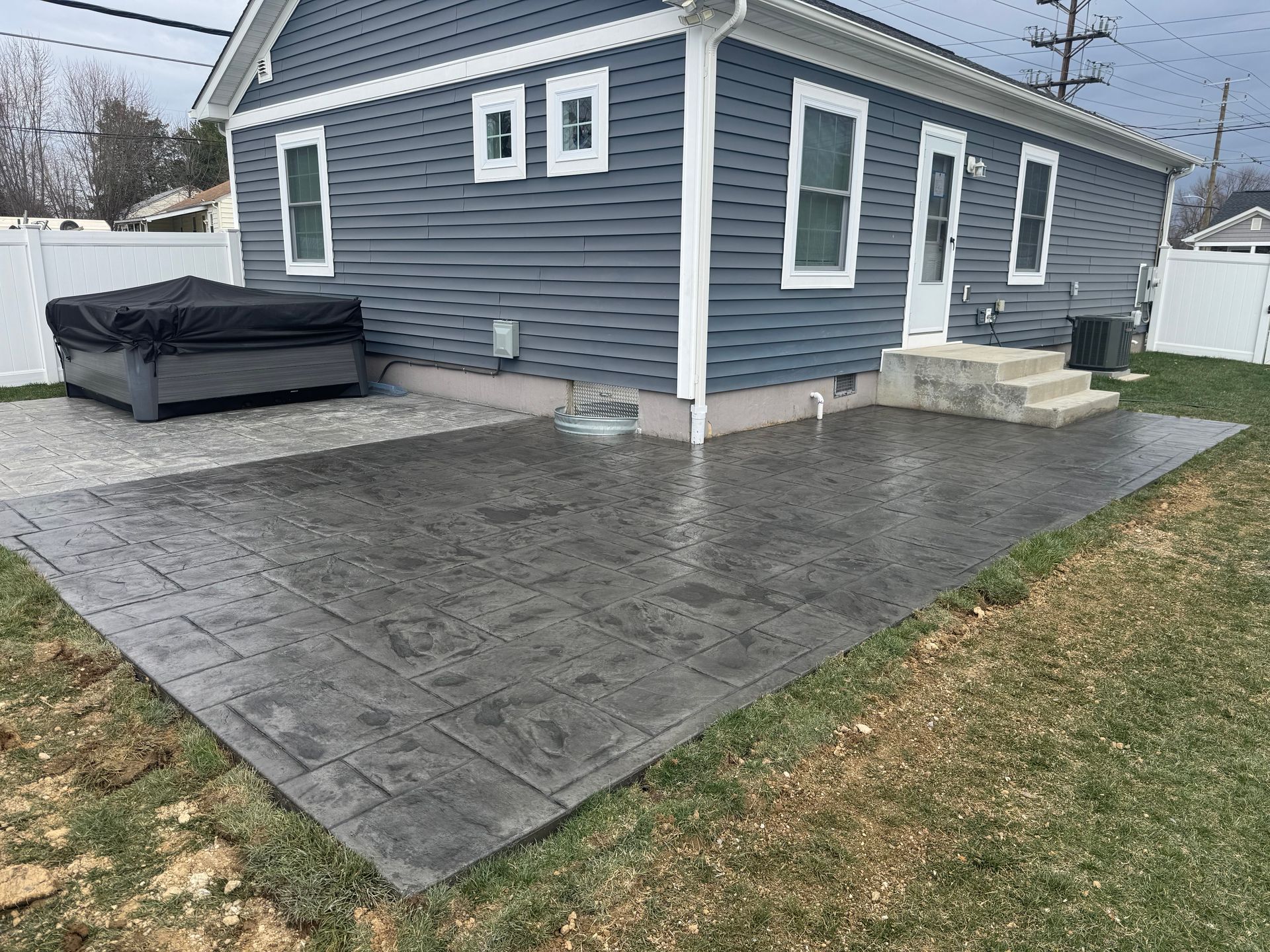 Concrete Patio Installed by Crockett & Sons Concrete on Post Road in Aberdeen, Maryland