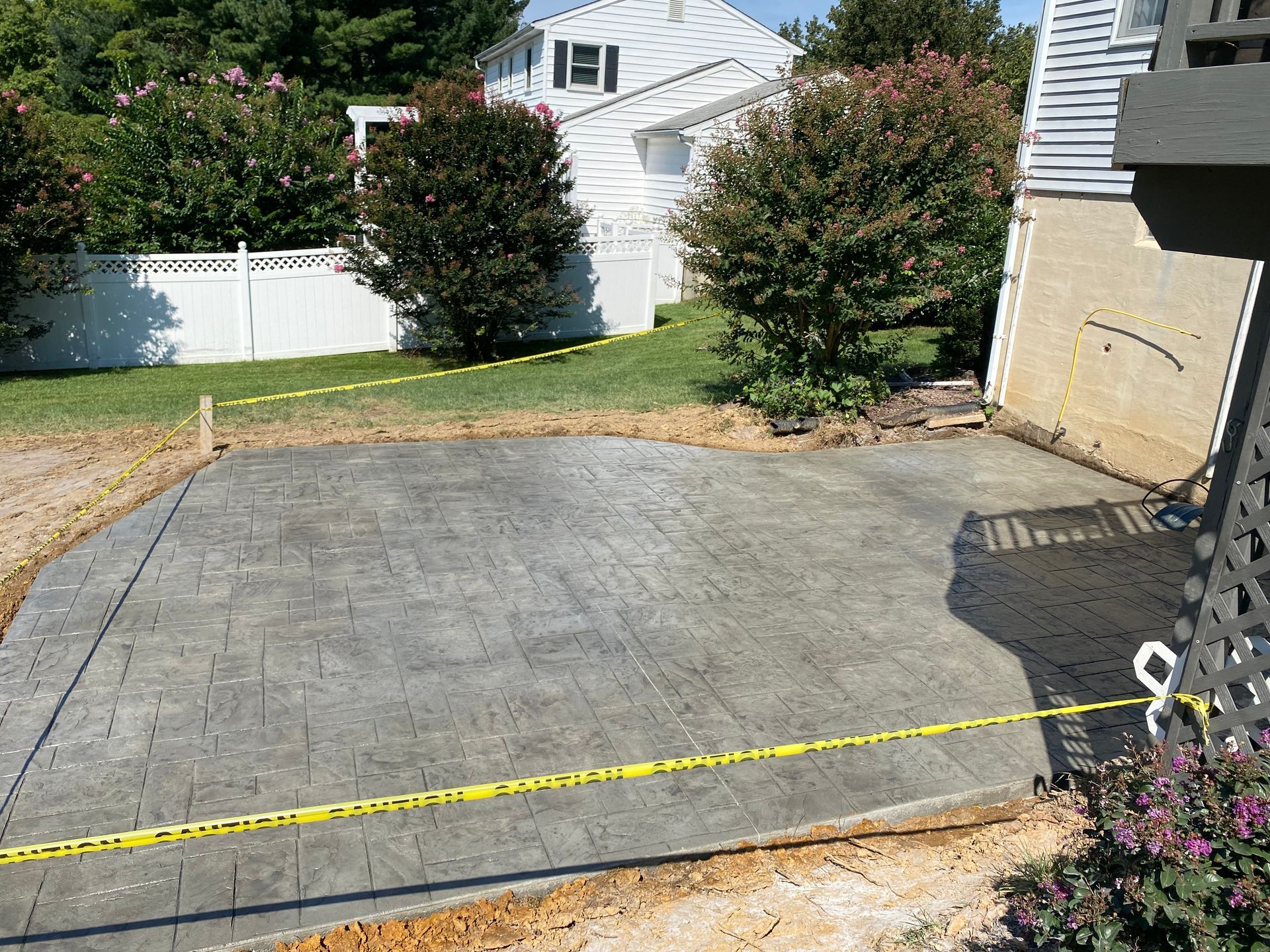 Ashlar slate stamped patiio completed in Elkton, MD