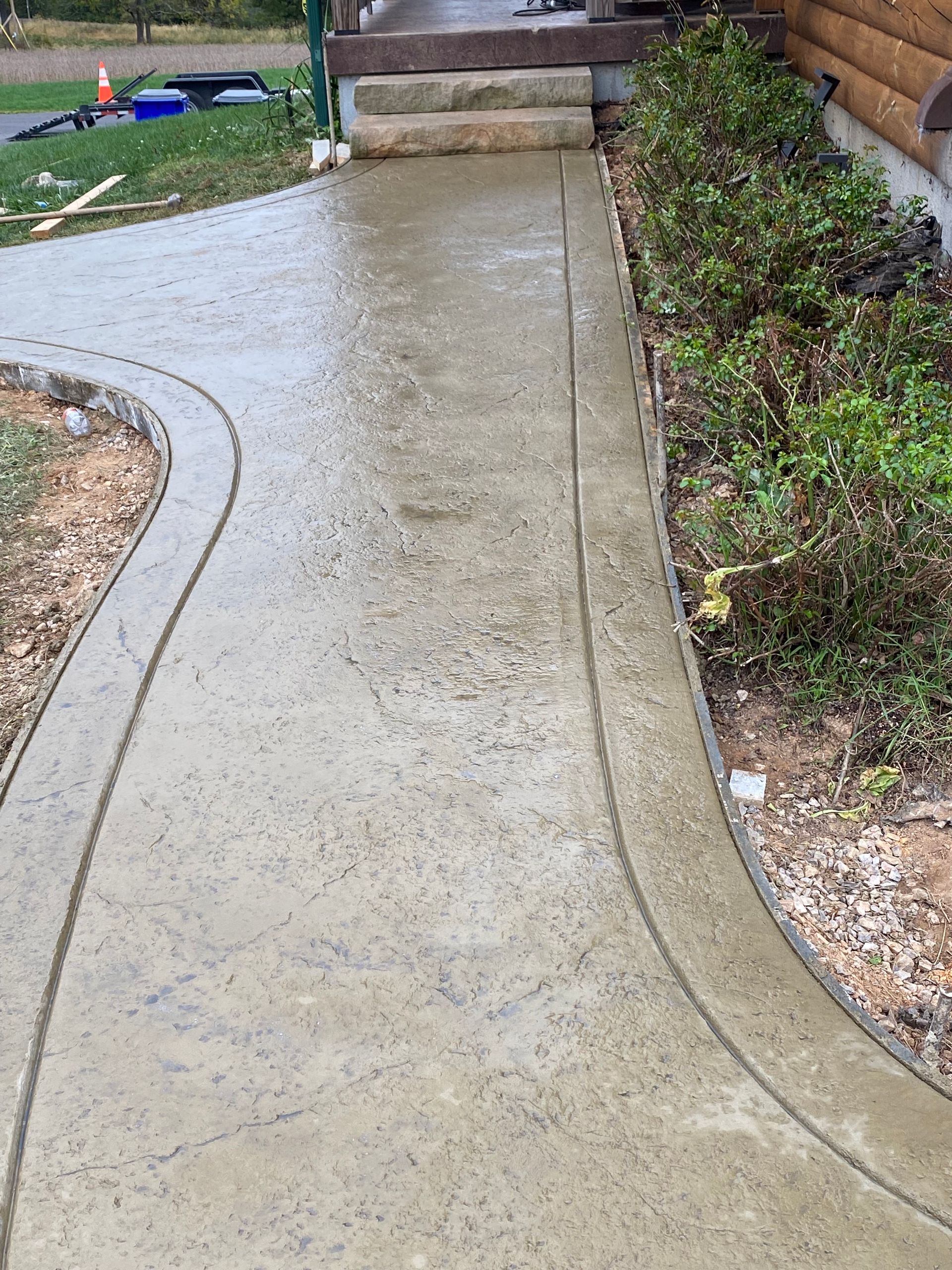 decorative stamped sidewalk with a texture pattern completed in Whiteford, MD
