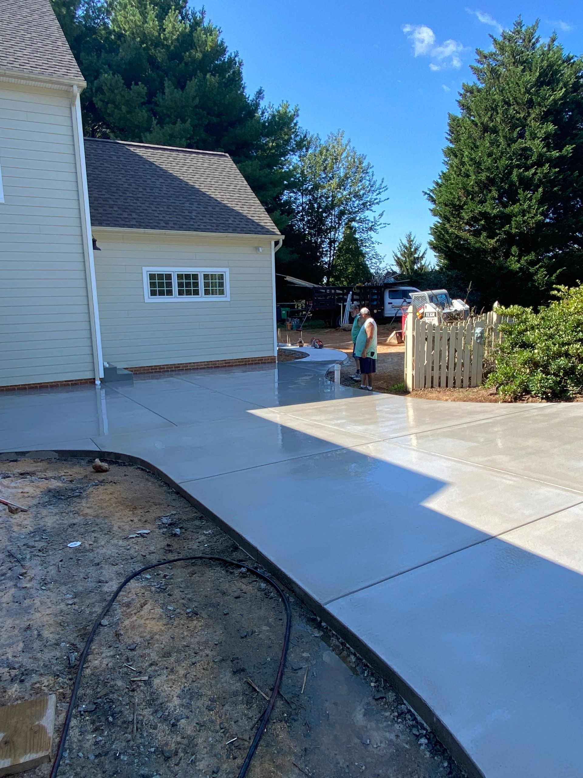 Broom finished concrete patio completed on Wheel Rd in Bel Air, Md