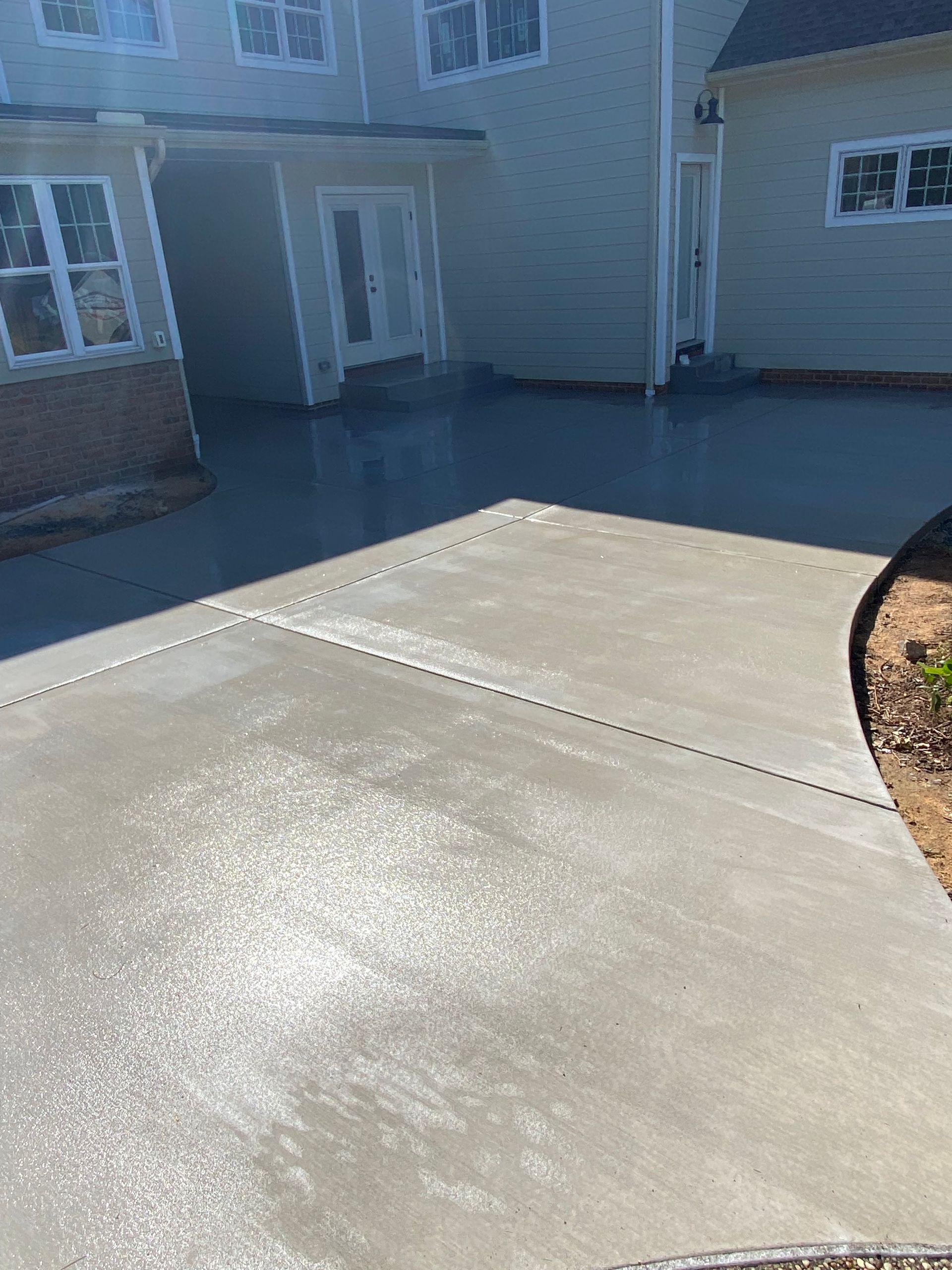 Broom finished concrete patio completed on Wheel Rd in Bel Air, Md