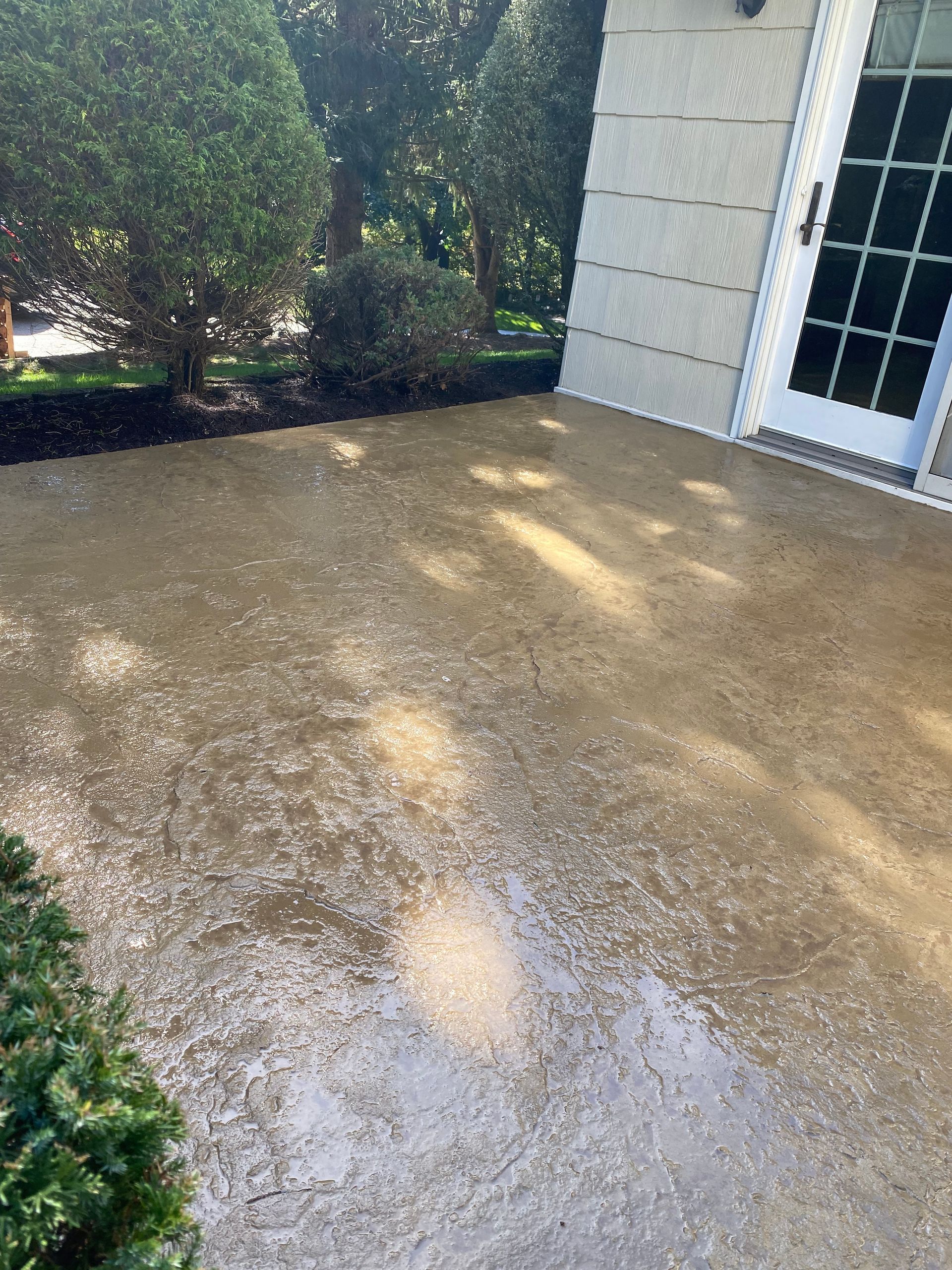 Textured stamped patio in a slate texture completed in Bel Air, Md