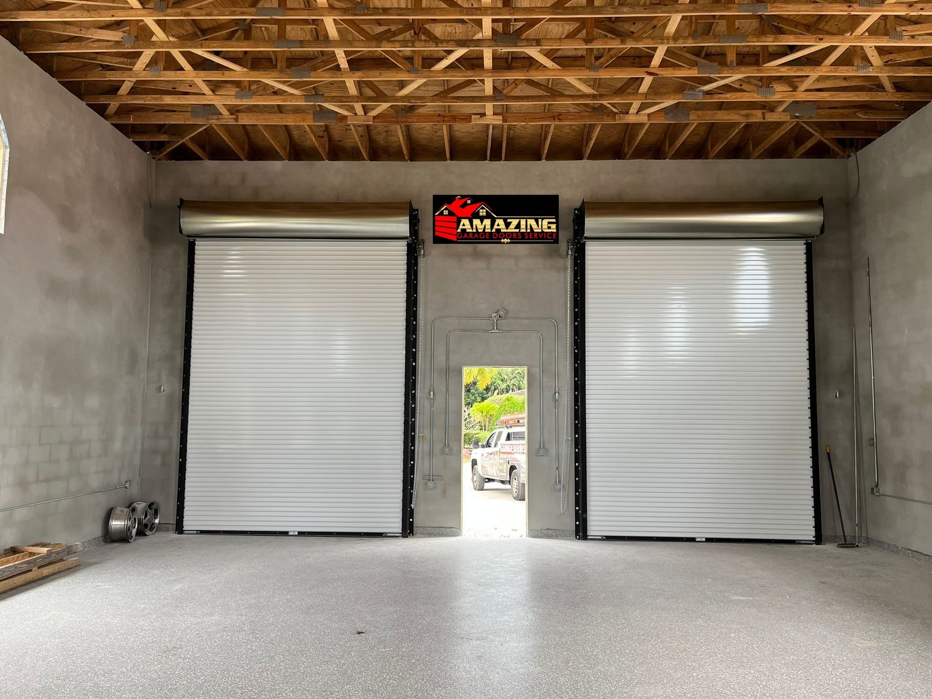 Textured steel door with a modern and sleek design.