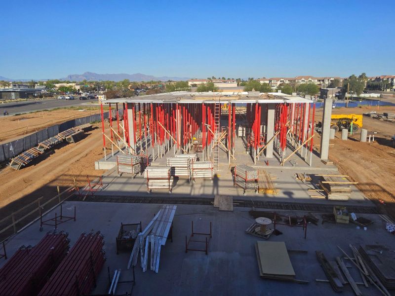An Aerial View Of A Large Building Under Construction