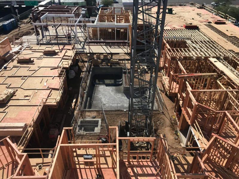 An Aerial View Of A Large Building Under Construction