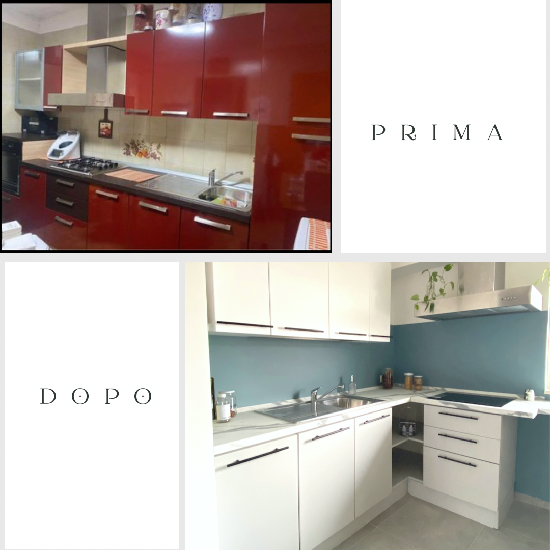 prima e dopo della verniciatura sul laccato extra lucido senza carteggiare e senza primer