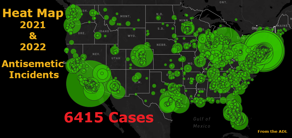 Heat Map of Antisemitism 2021-2022