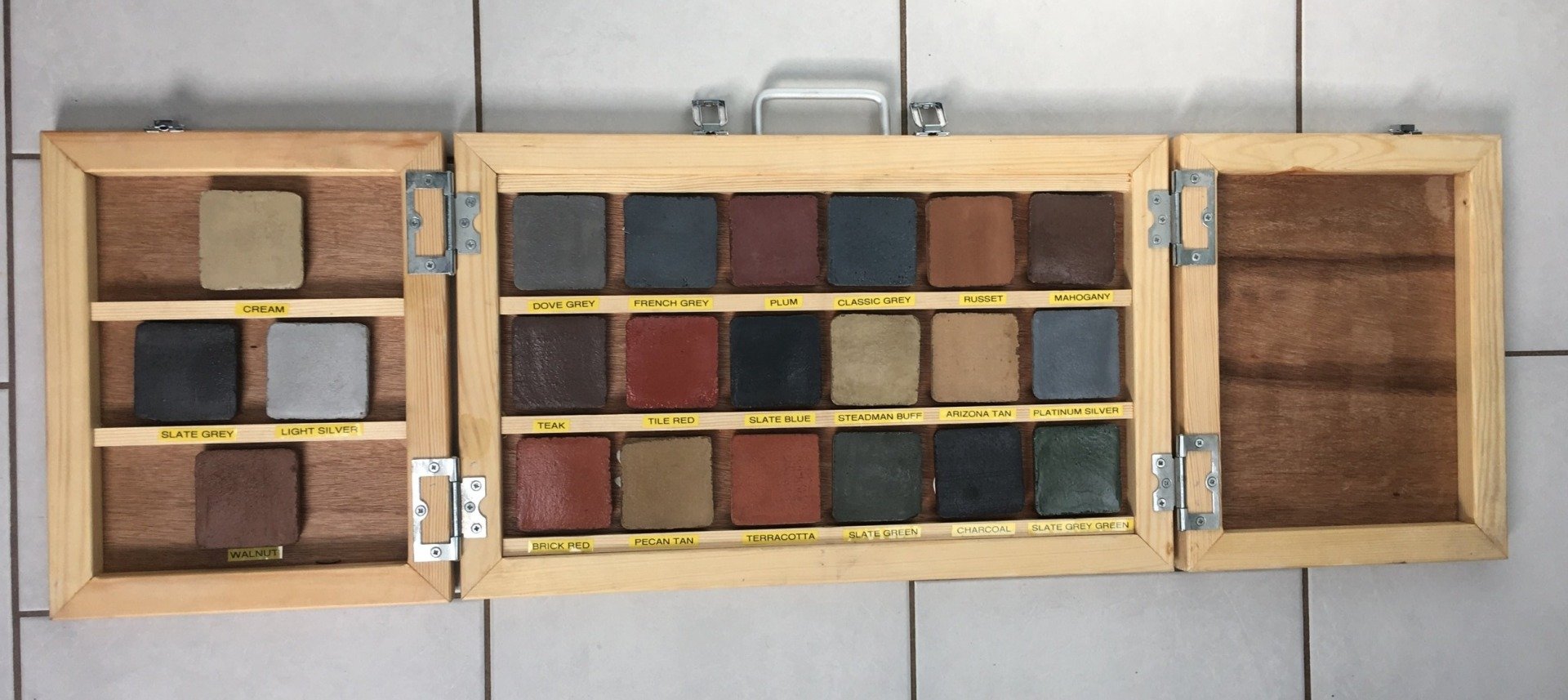 Bespoke Pattern Imprinted Concrete color swatches