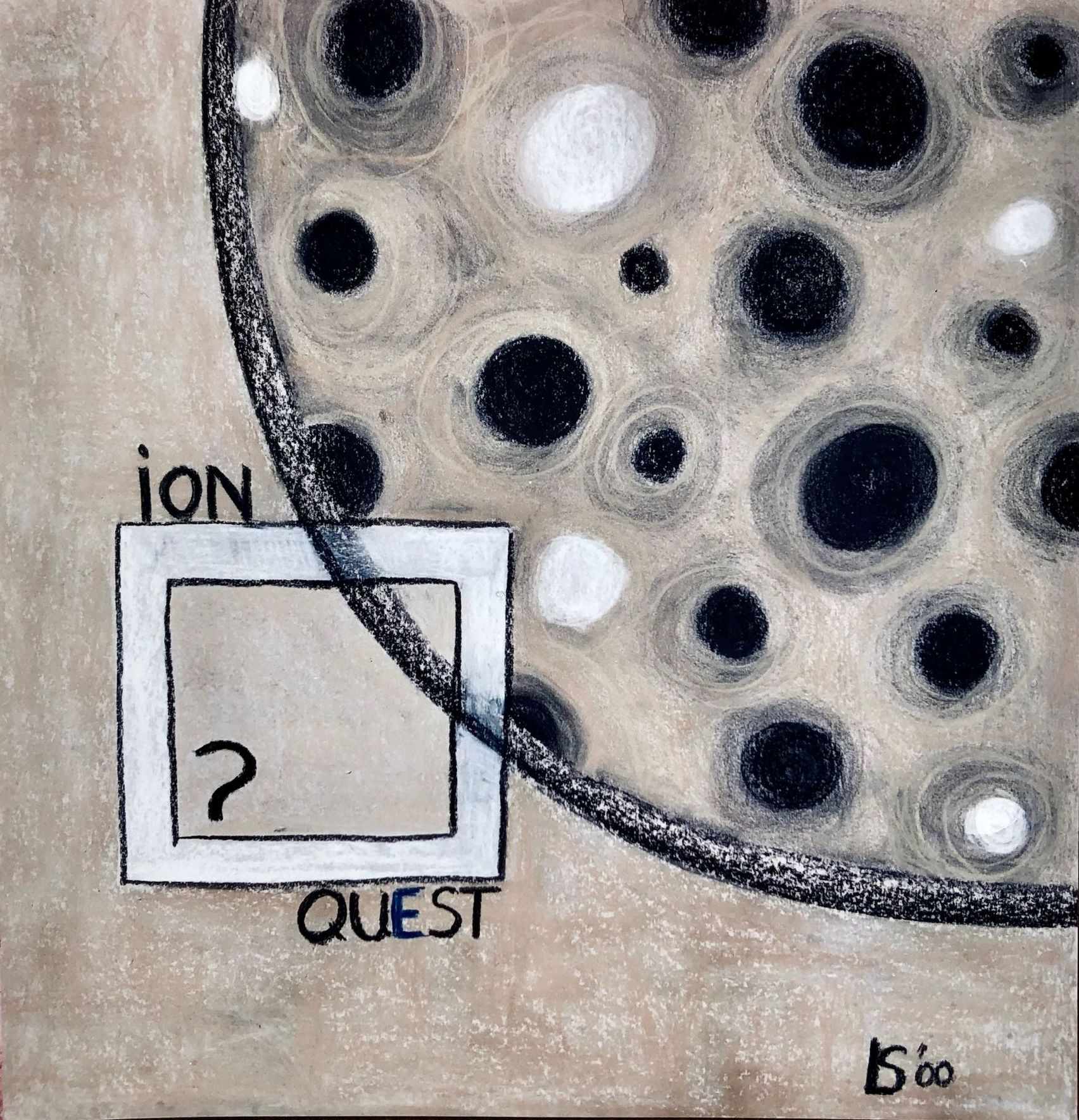 LS'00, QuestIon, pastelkrijt op papier, 86 x 83 cm. 2000 AD.