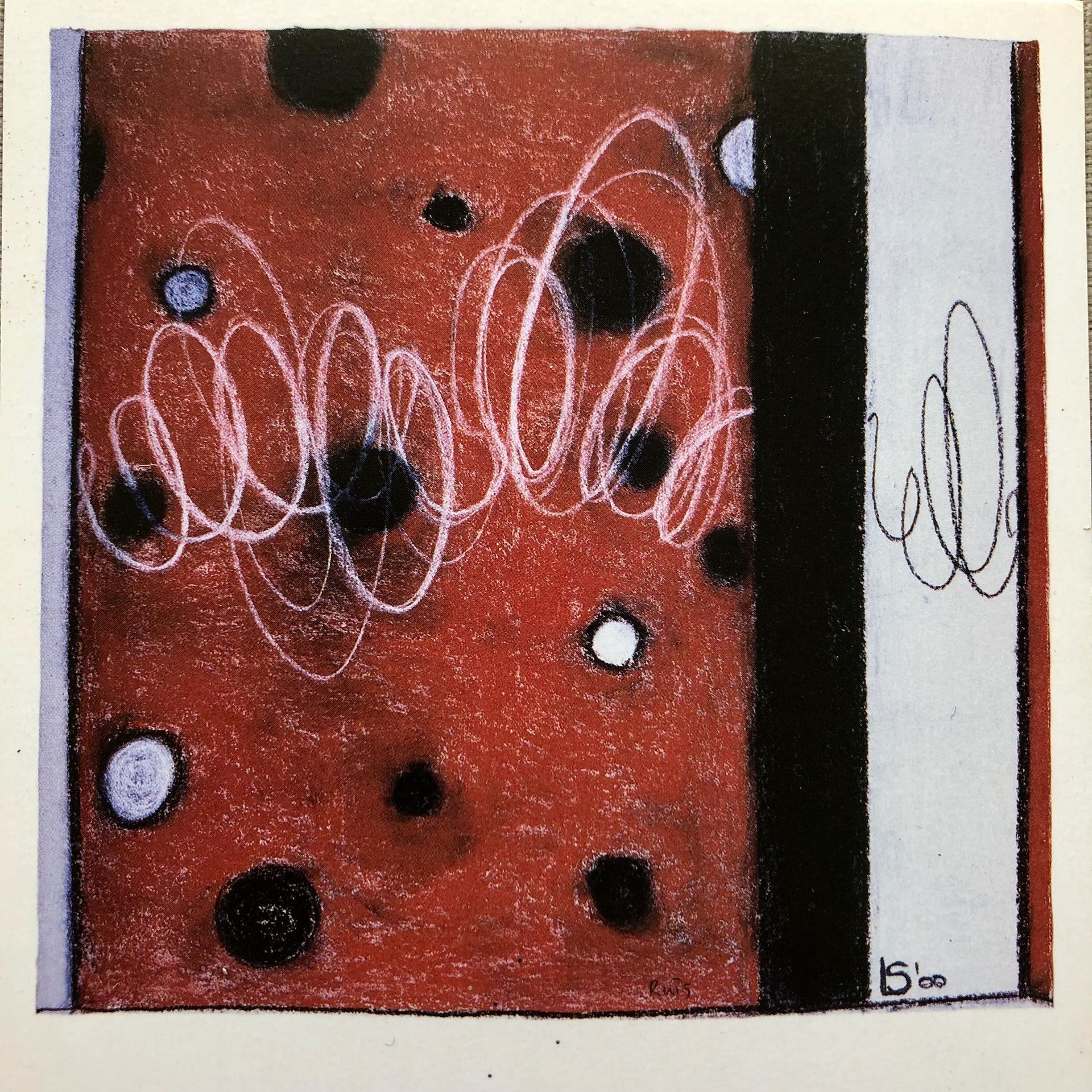 LS' 2000, Ruis (Rustle), chalk on paper, 60x60 cm. Drawing.