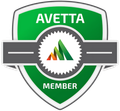 Avetta Member badge: green shield with a road, starburst, and logo.