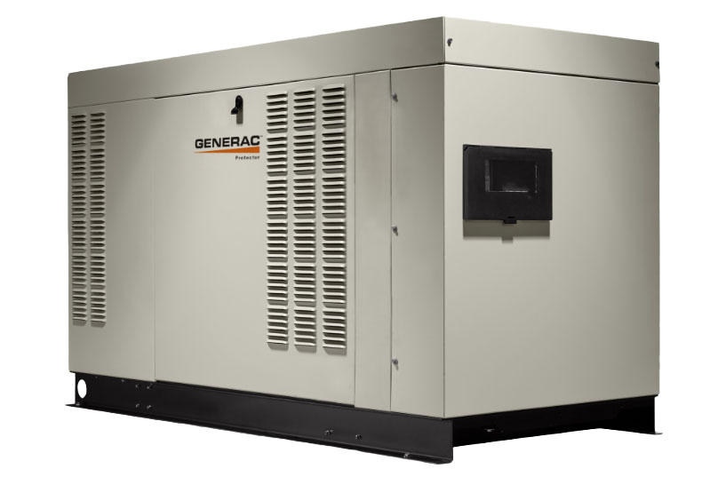 A picture of a tan generac generator in Mandeville, LA