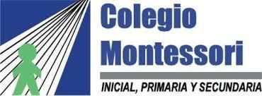 Logo of Colegio Montessori with blue text, green child figure, and “Inicial, Primaria y Secundaria” tagline