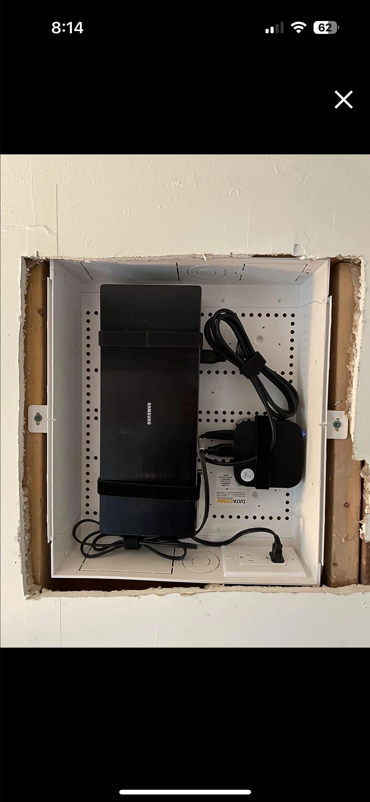 A picture of a box with a computer inside of it.