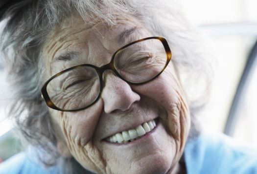 Elderly person smiling