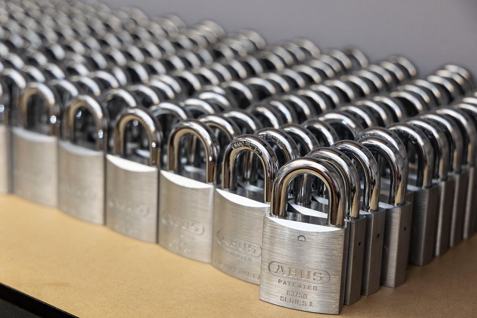 Rows of Silver Padlocks, Possibly New, Arranged on a Surface — Active 24/7 Locksmith and Security Services in Forster, NSW