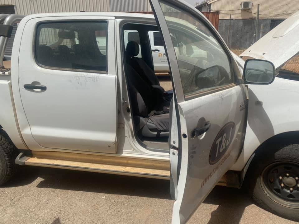 White Pickup Truck With Open Doors, Parked Outdoors — Active 24/7 Locksmiths Forster In Forster, NSW