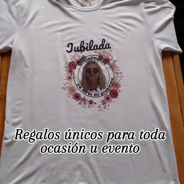 White t-shirt with print; text