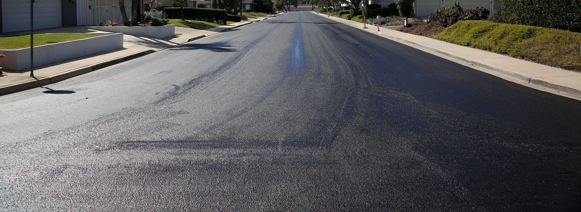 A road with a lot of asphalt on it