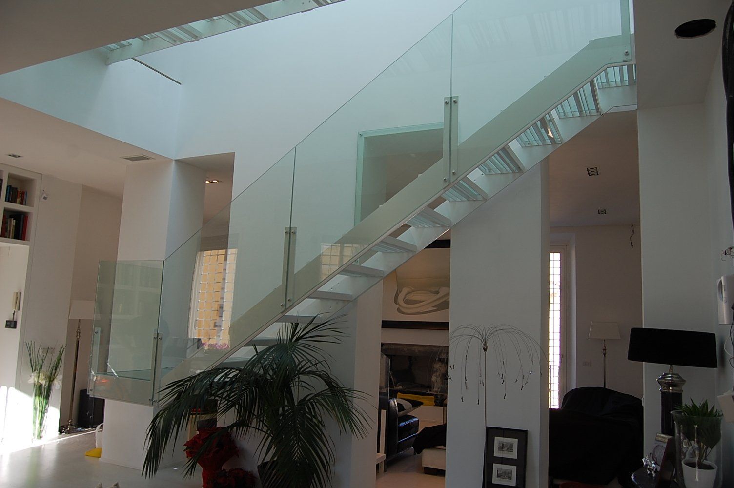 scala per interni in vetro