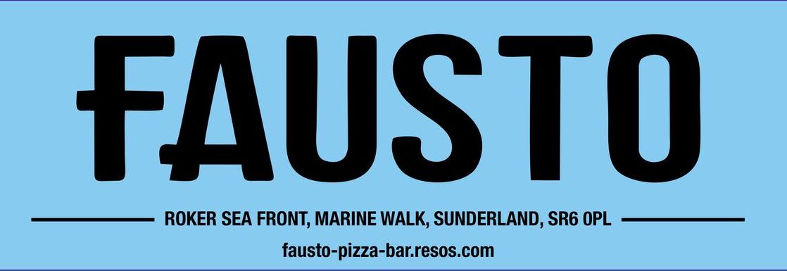 A blue sign that says fausto on it