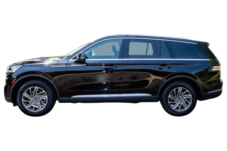 Black Lincoln Corsair SUV, side view.