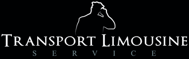 The logo for transport limousine service shows a man talking on a cell phone.