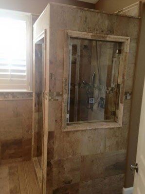 Corner Shower — Bath Room With Glass Shower Room in Lodi, CA
