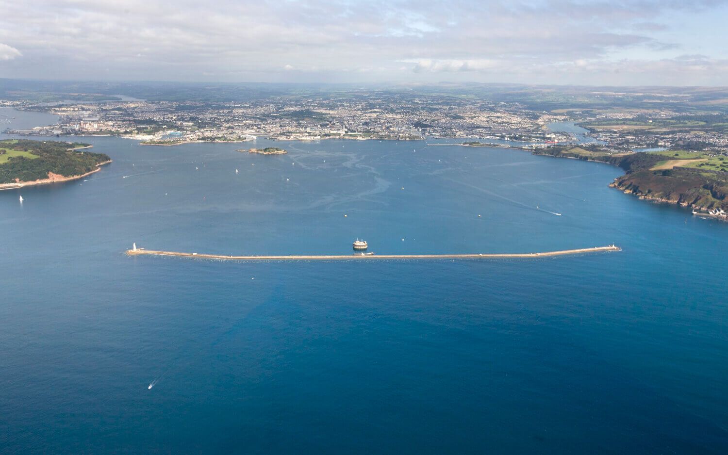Drone photo of Plymouth Sound