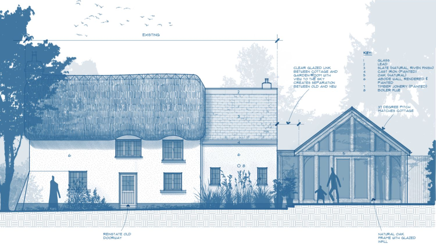 Drawing of extension to cottage