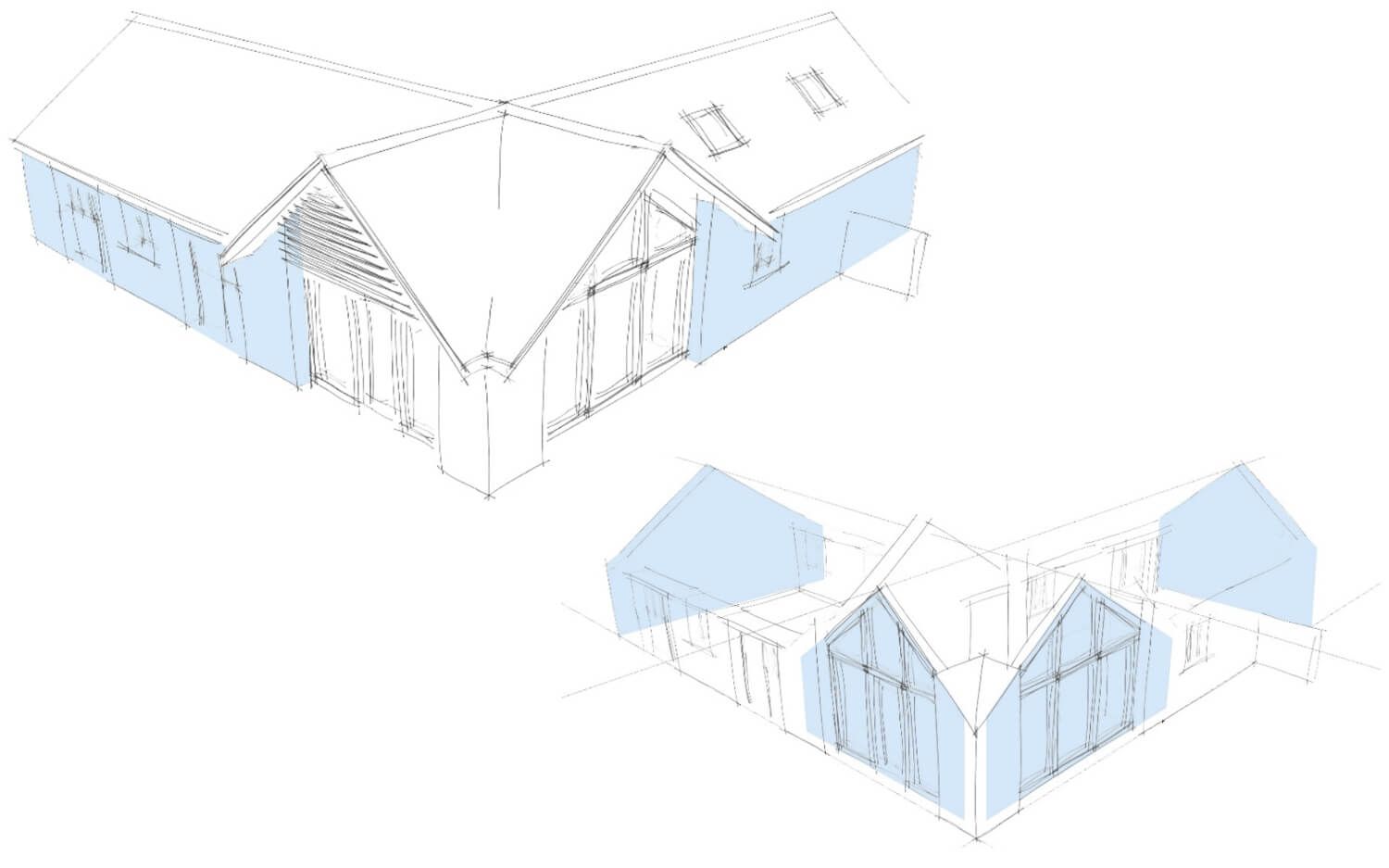 Concept sketch of barn conversion
