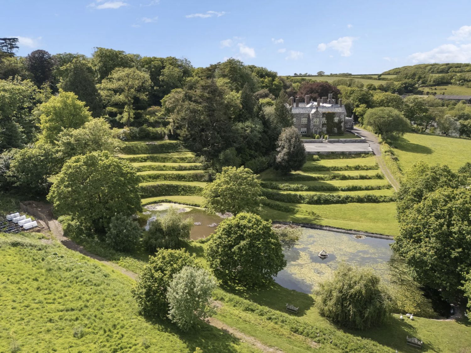 Langdon Court Manor, perched on a hill