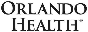 The orlando health logo is black and white on a white background.