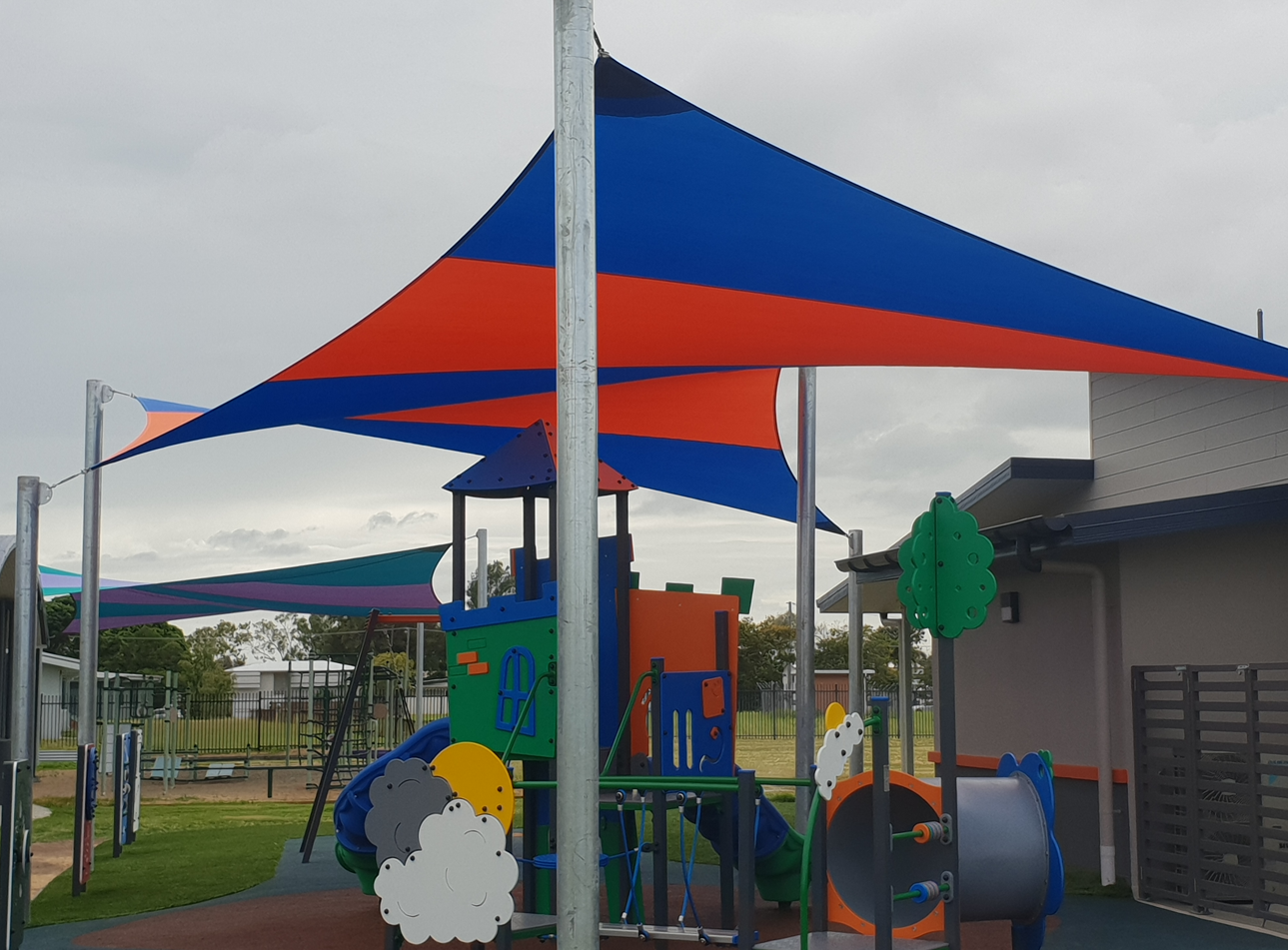 Red And Blue Shade — Shade sails in Garbutt, QLD