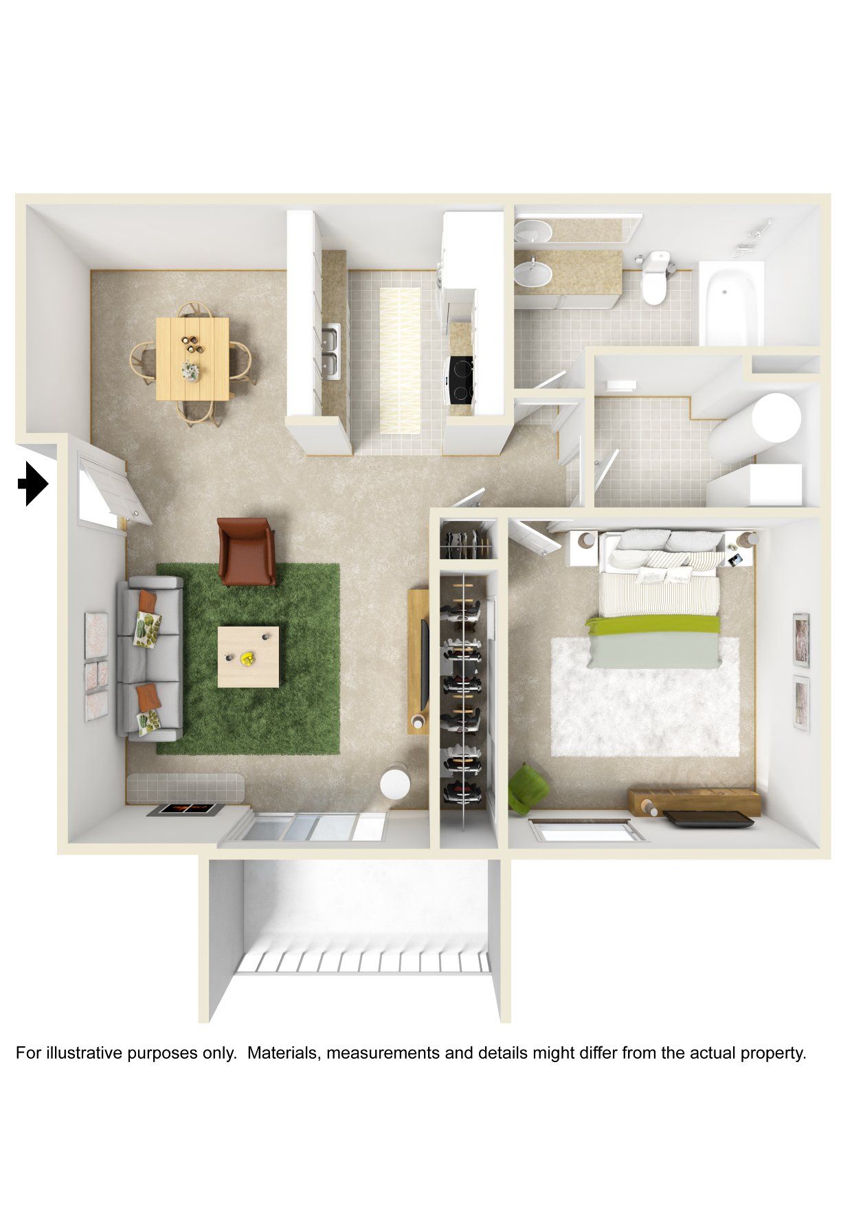 1 bedroom unit