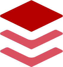 A red square and two red arrows are stacked on top of each other on a white background.