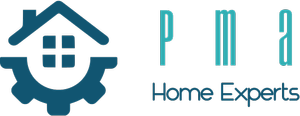 PMA Home Experts logo with teal house-and-gear icon and teal text on white background