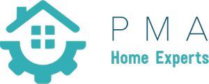 PMA Home Experts logo with teal house and gear icon on white background