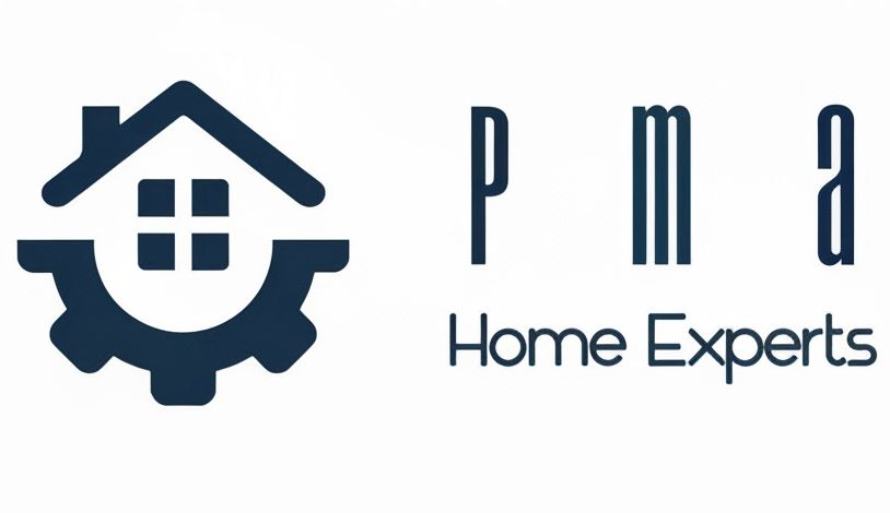 PMA Home Experts logo with blue house and gear icon on white background
