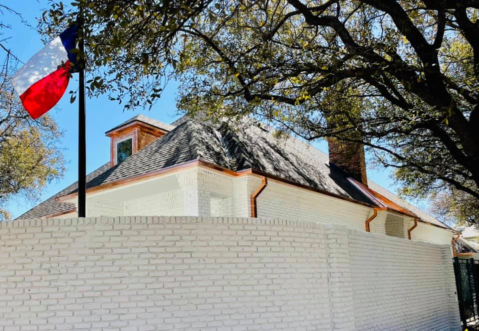 A copper gutter installation in Fort Worth, TX by PT Gutters