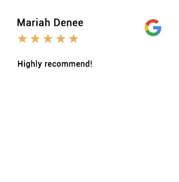A screenshot of a google review for mariah denee.