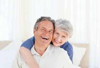 happy senior couple smiling