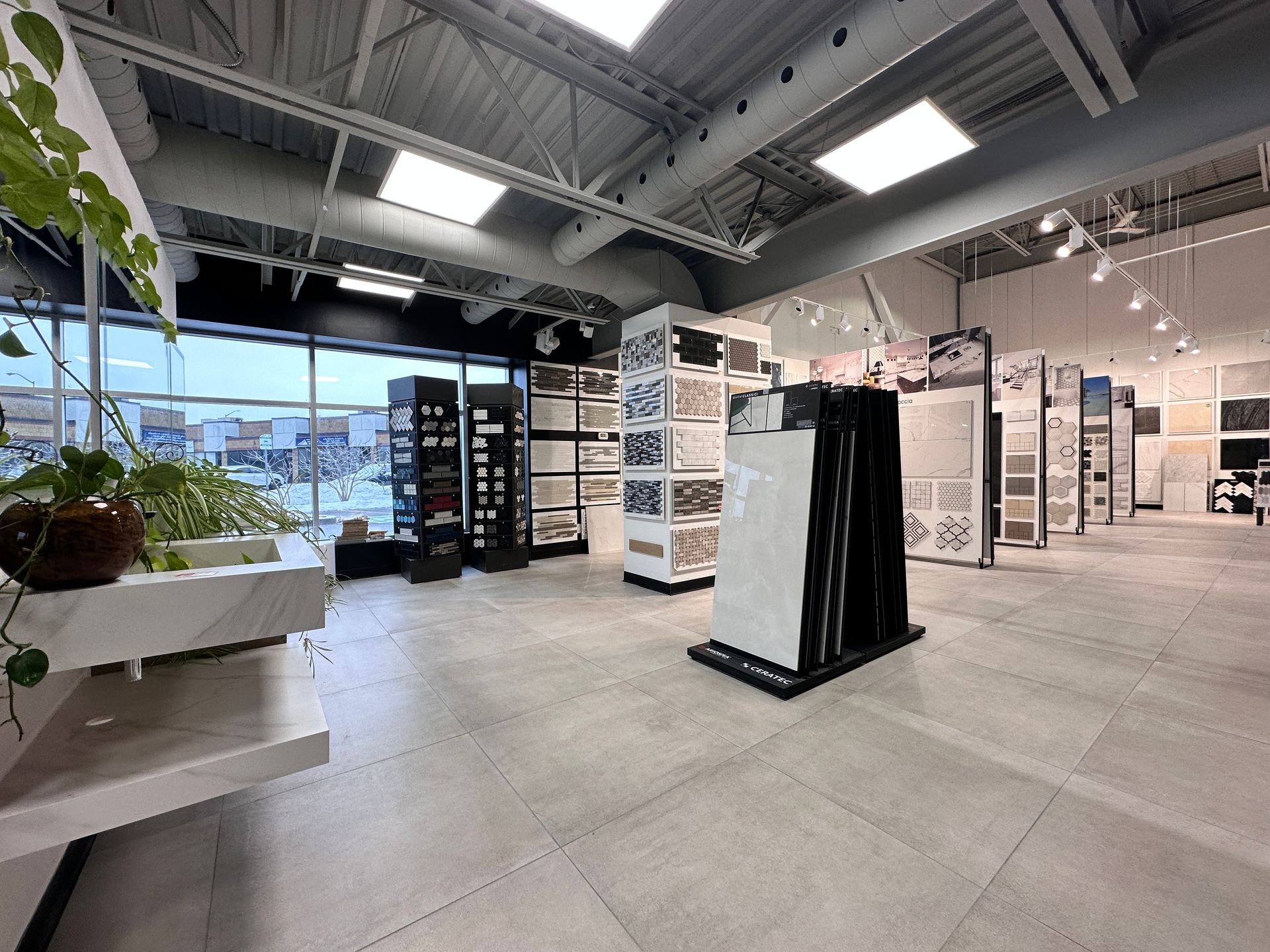 A large room filled with lots of tiles and displays.